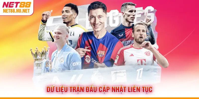 Dữ liệu trận đấu cập nhật liên tục